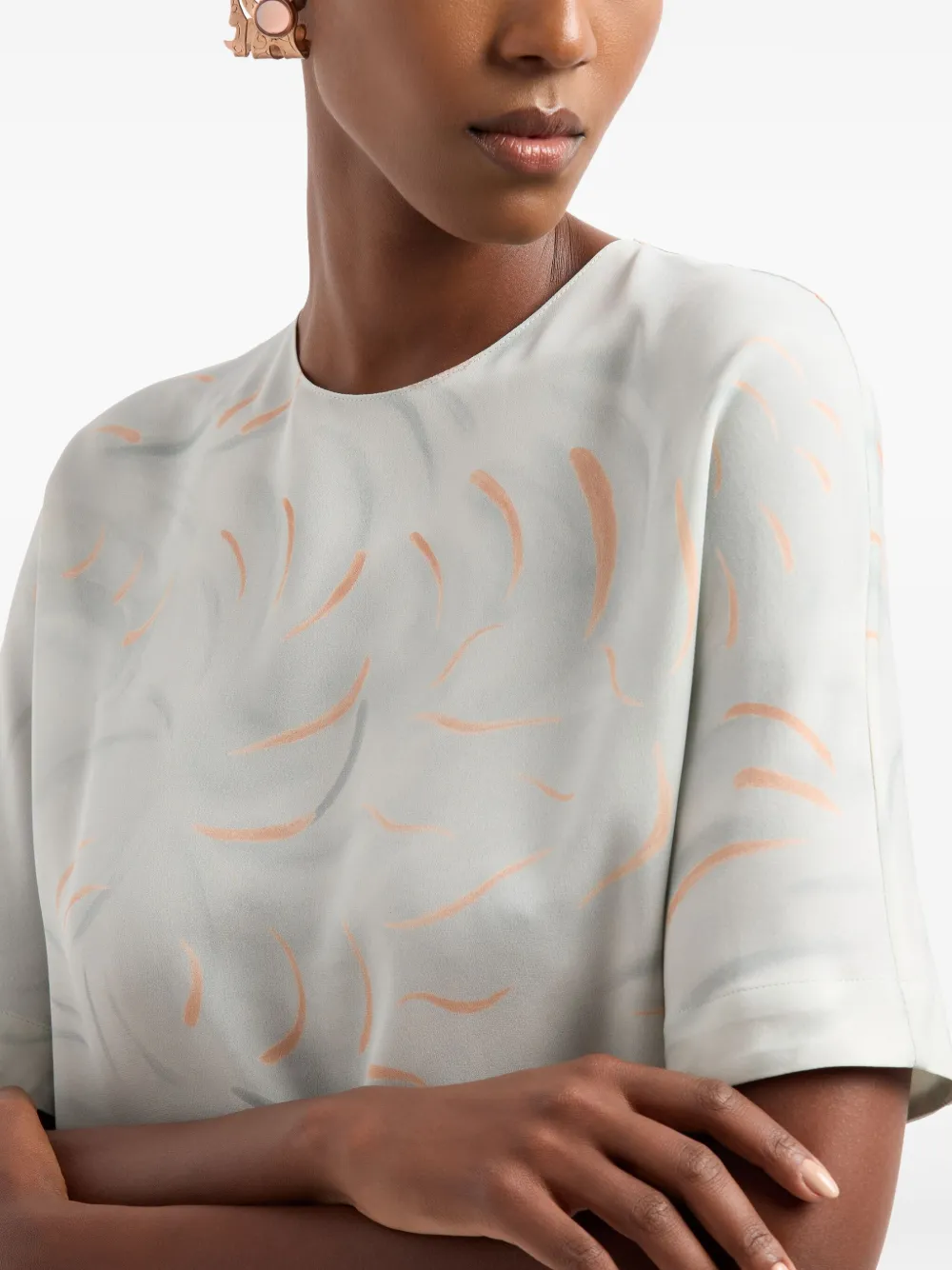 Giorgio Armani Mulberry-zijden T-shirt Grijs