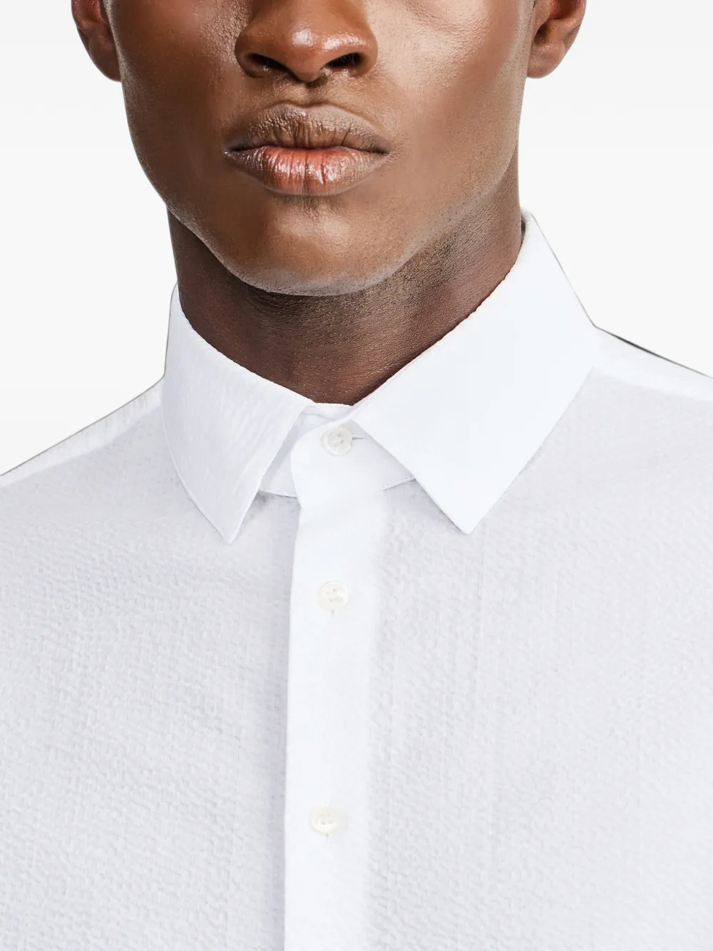 Giorgio Armani Katoenen overhemd Wit
