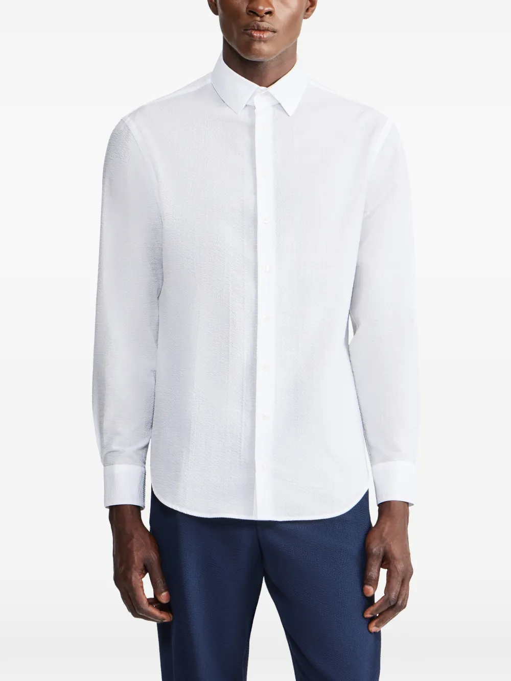Giorgio Armani Katoenen overhemd Wit