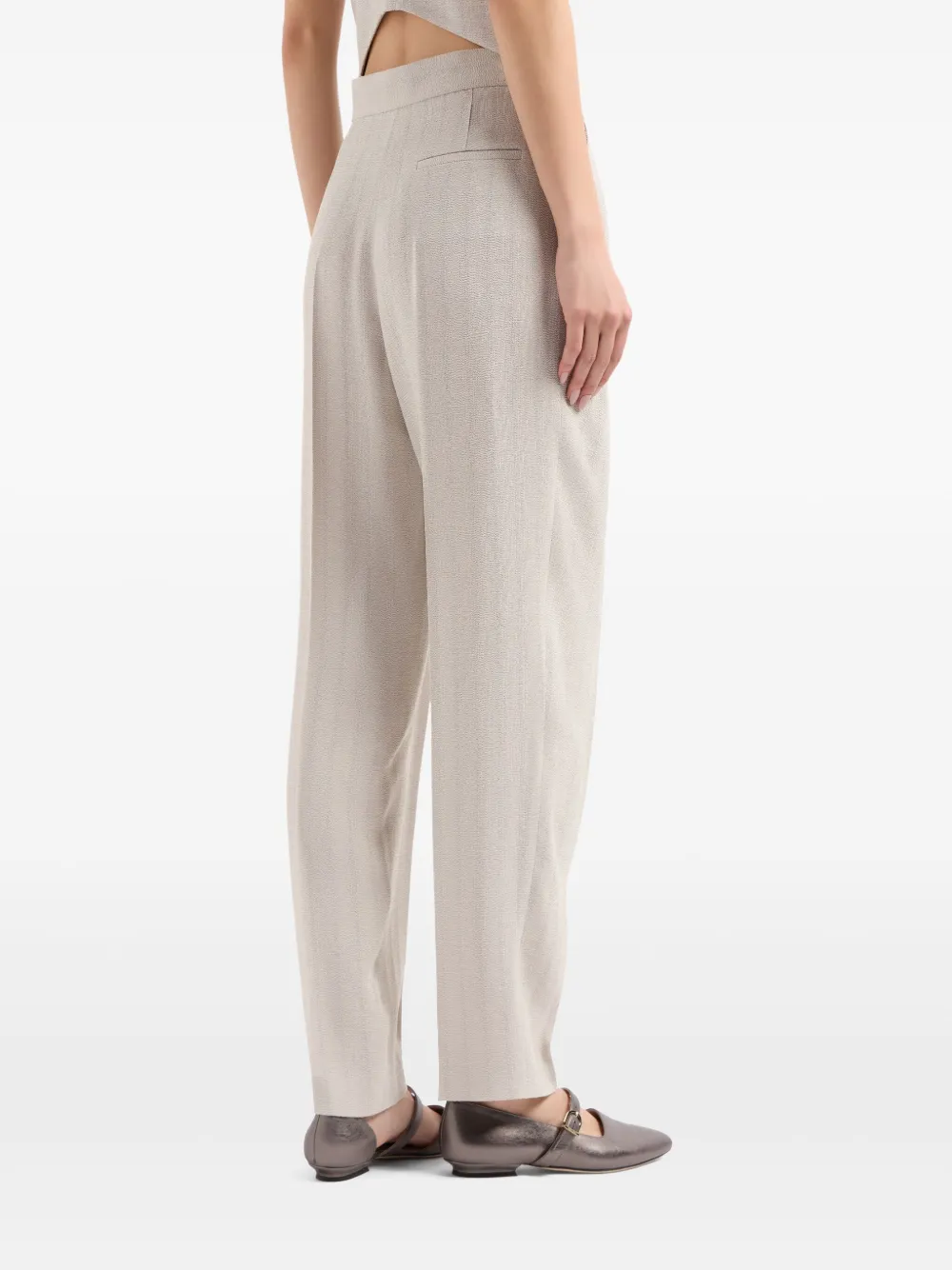 Giorgio Armani Pleat Detailing Trousers In Neutral
