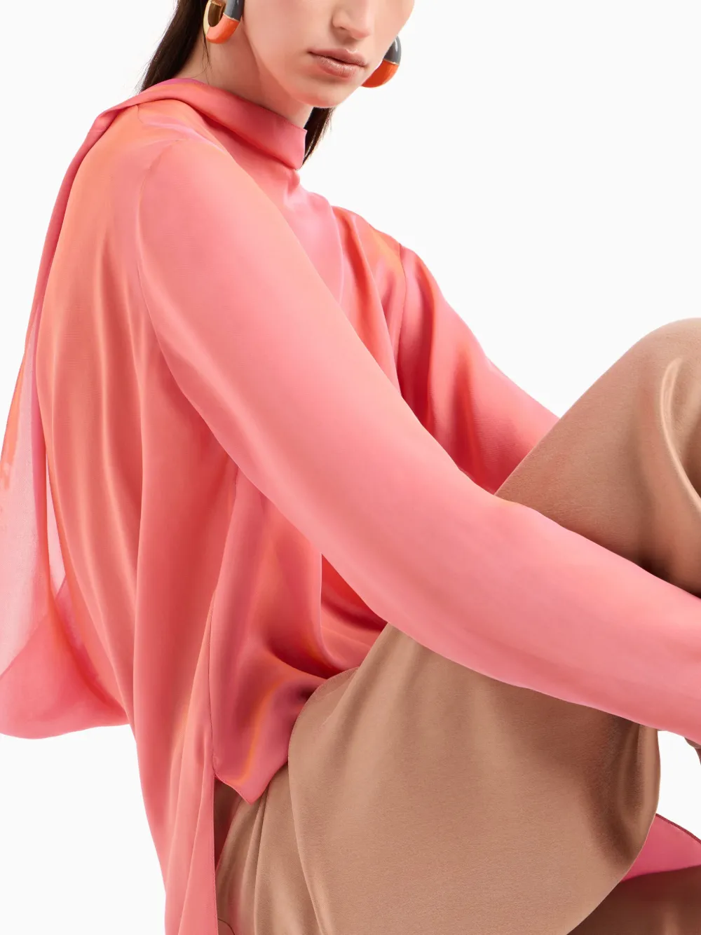 Giorgio Armani Palazzo broek van moerbei-zijde Roze