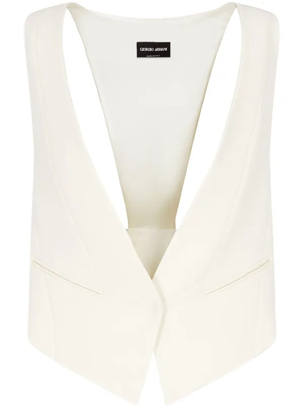 ジョルジオアルマーニ ★シルク100％ ベスト★38 Giorgio Armani シルク ベスト | ホワイト | FARFETCH JP