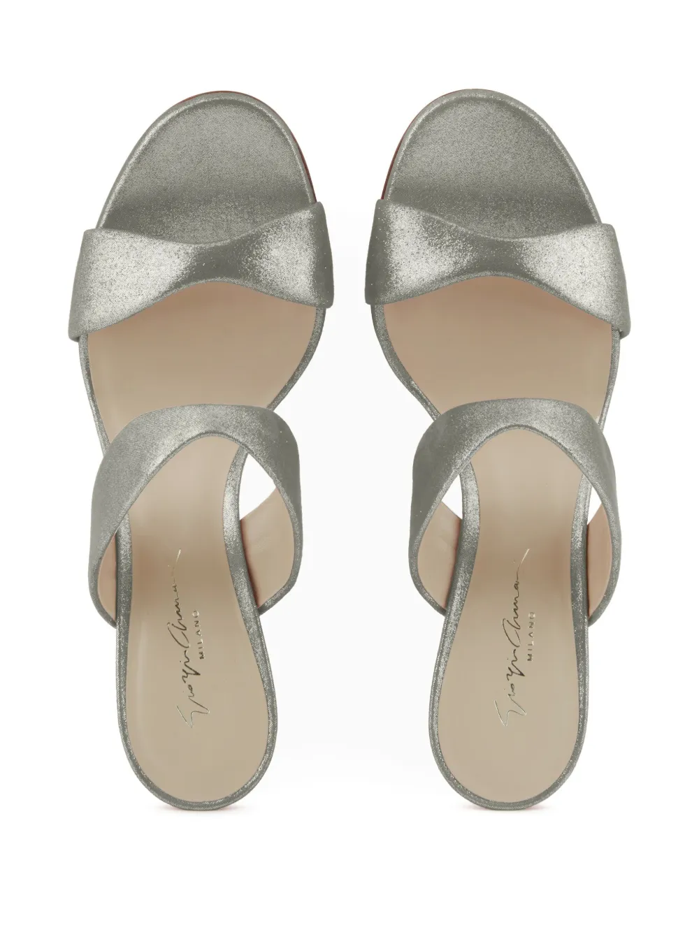 Giorgio Armani 70mm Suede Sandals In Silver