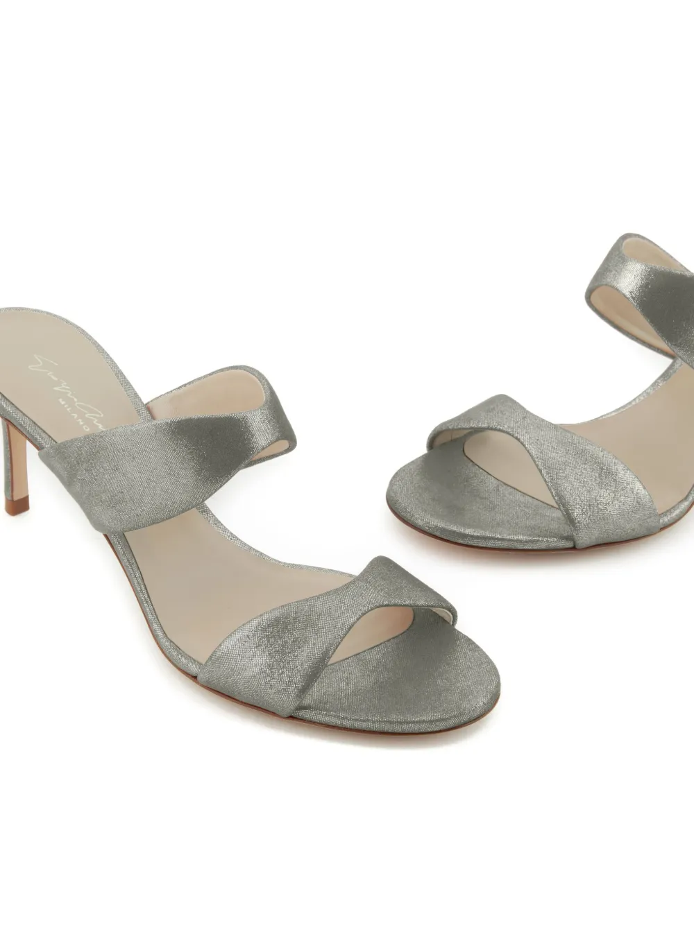 Giorgio Armani 70mm Suede Sandals In Silver