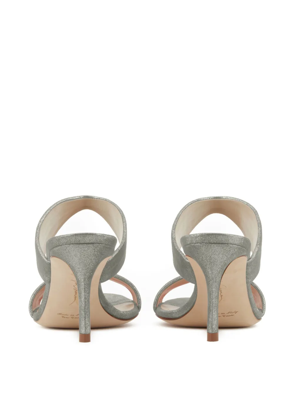Giorgio Armani 70mm Suede Sandals In Silver