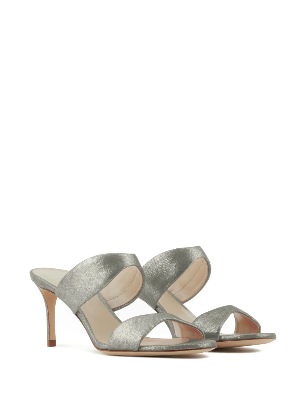Giorgio Armani 70mm Suede Sandals In Silver