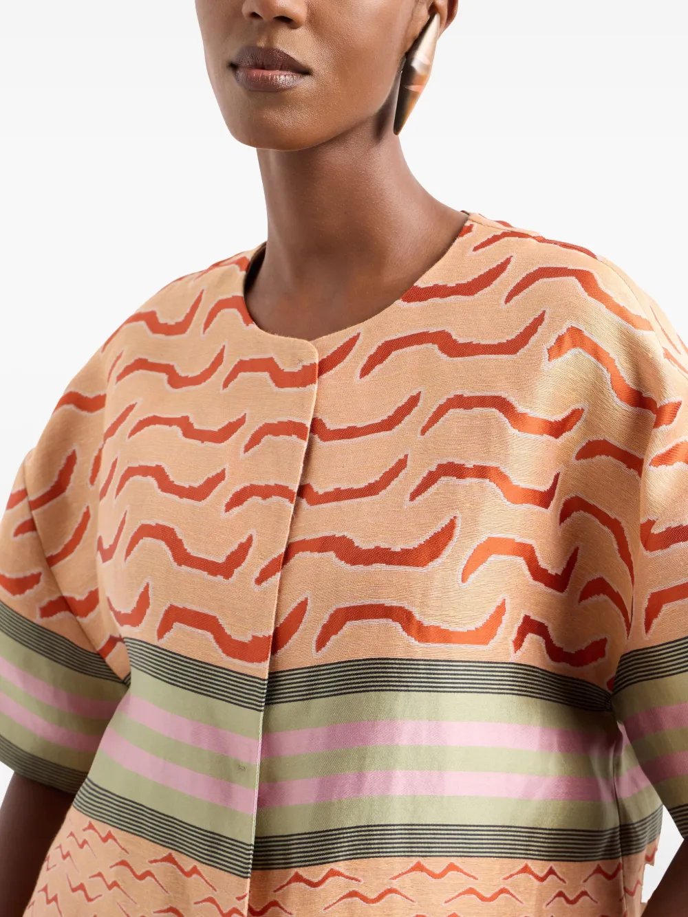 Giorgio Armani blouse met geometrische print Oranje