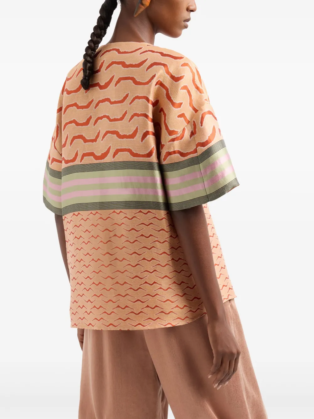 Giorgio Armani blouse met geometrische print Oranje