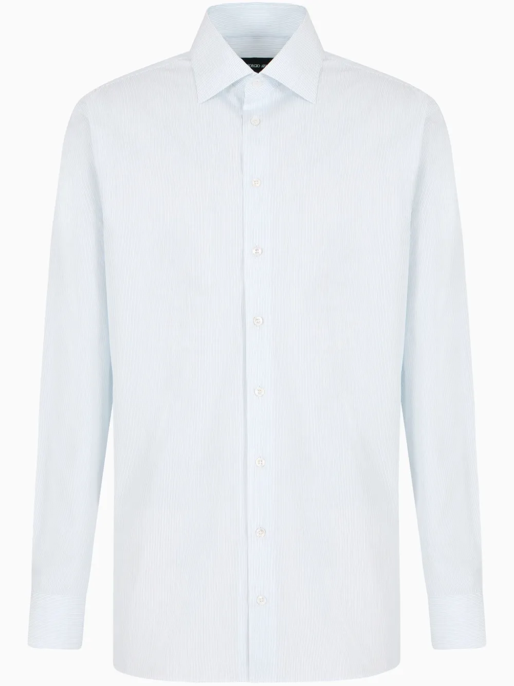 Giorgio Armani Micro-striped Shirt In White