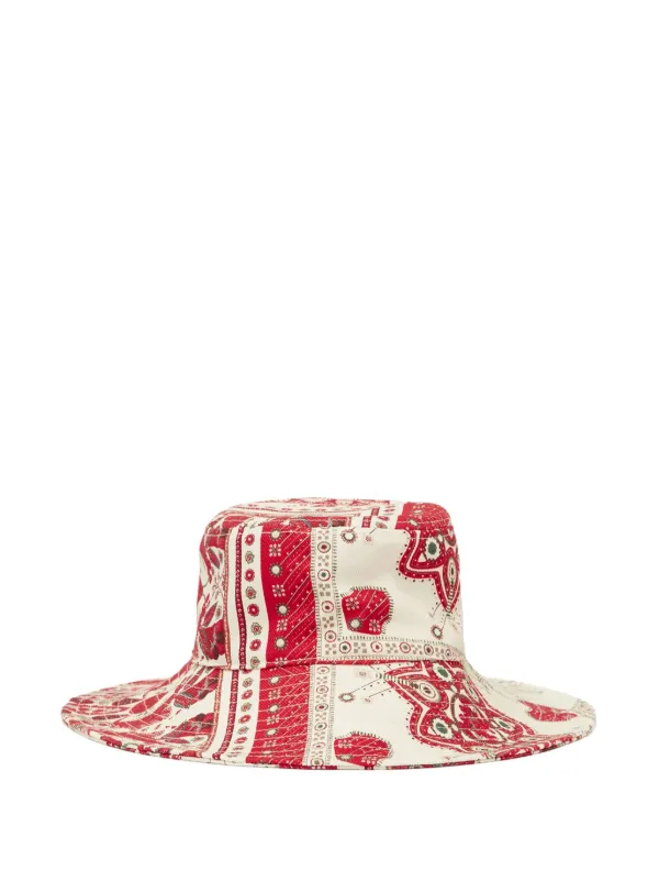ISABEL MARANT Delya バケットハット | レッド | FARFETCH JP