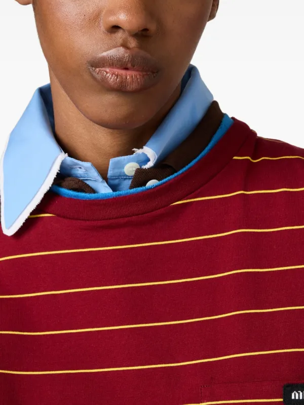 miumiuロンT Miu Miu ロングTシャツ | レッド | FARFETCH JP