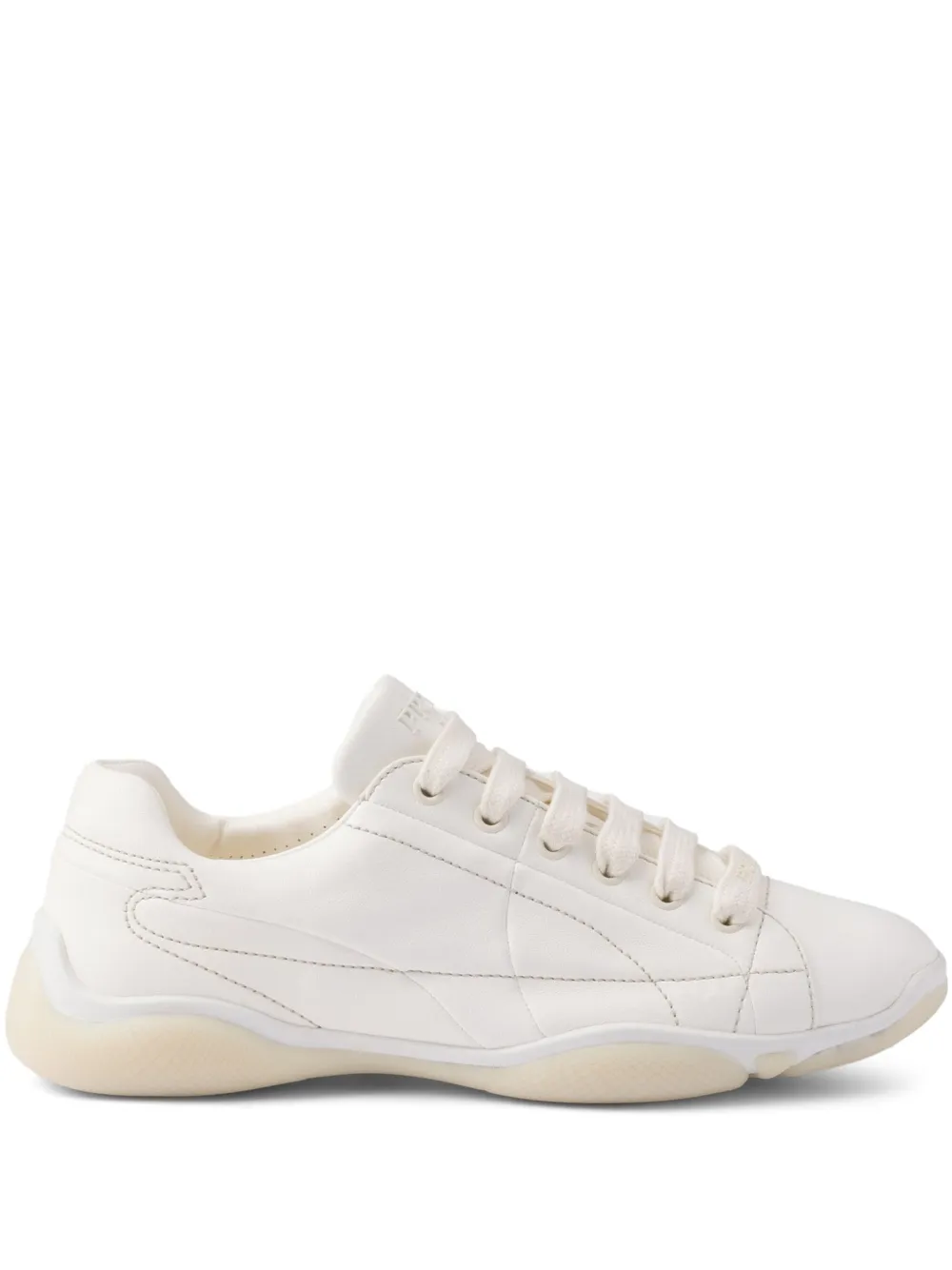 Prada leather sneakers Neutrals