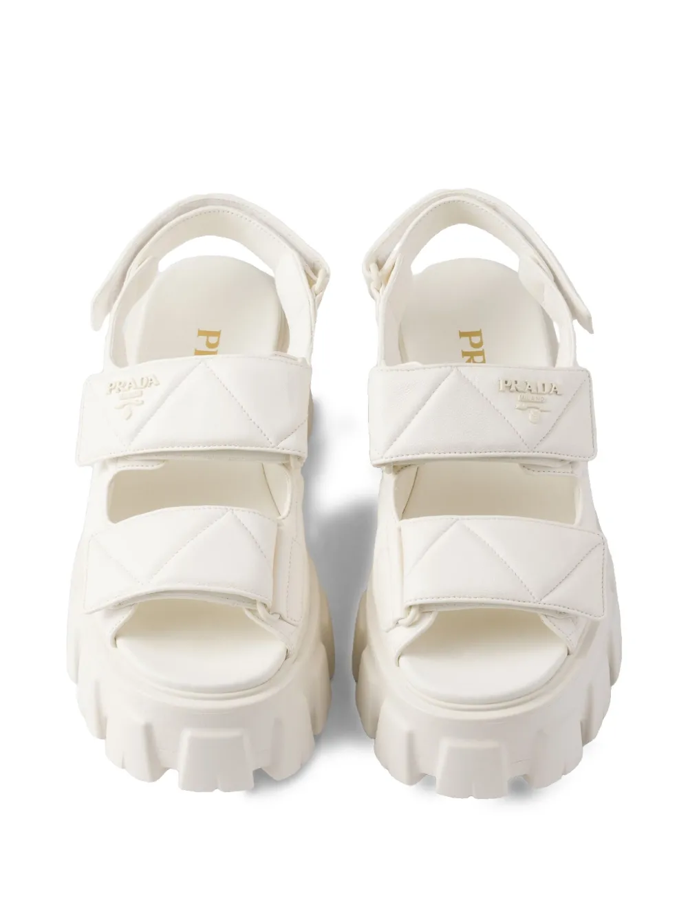 Prada 55 mm Monolith sandalen Wit