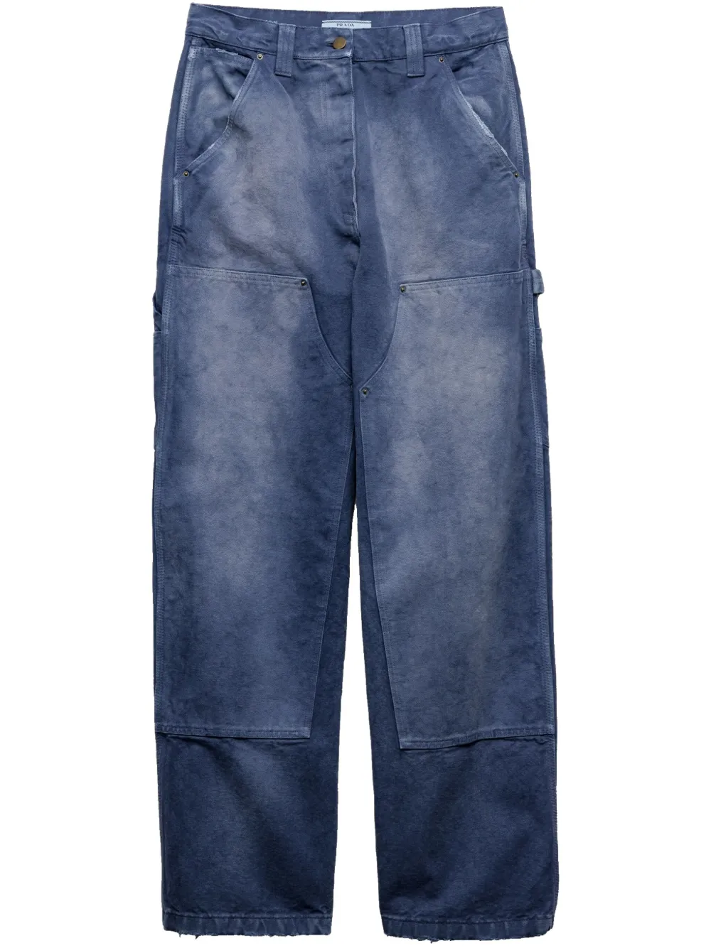 Prada Cargo broek met triangel logo Blauw