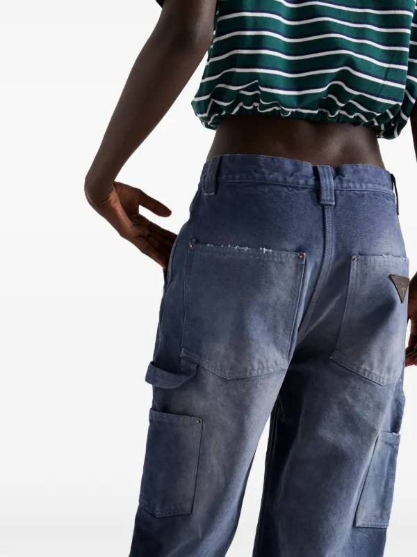 Prada Triangle-logo Cargo Trousers | Blue | FARFETCH Prada Triangle-logo Cargo Trousers | Blue | FARFETCH