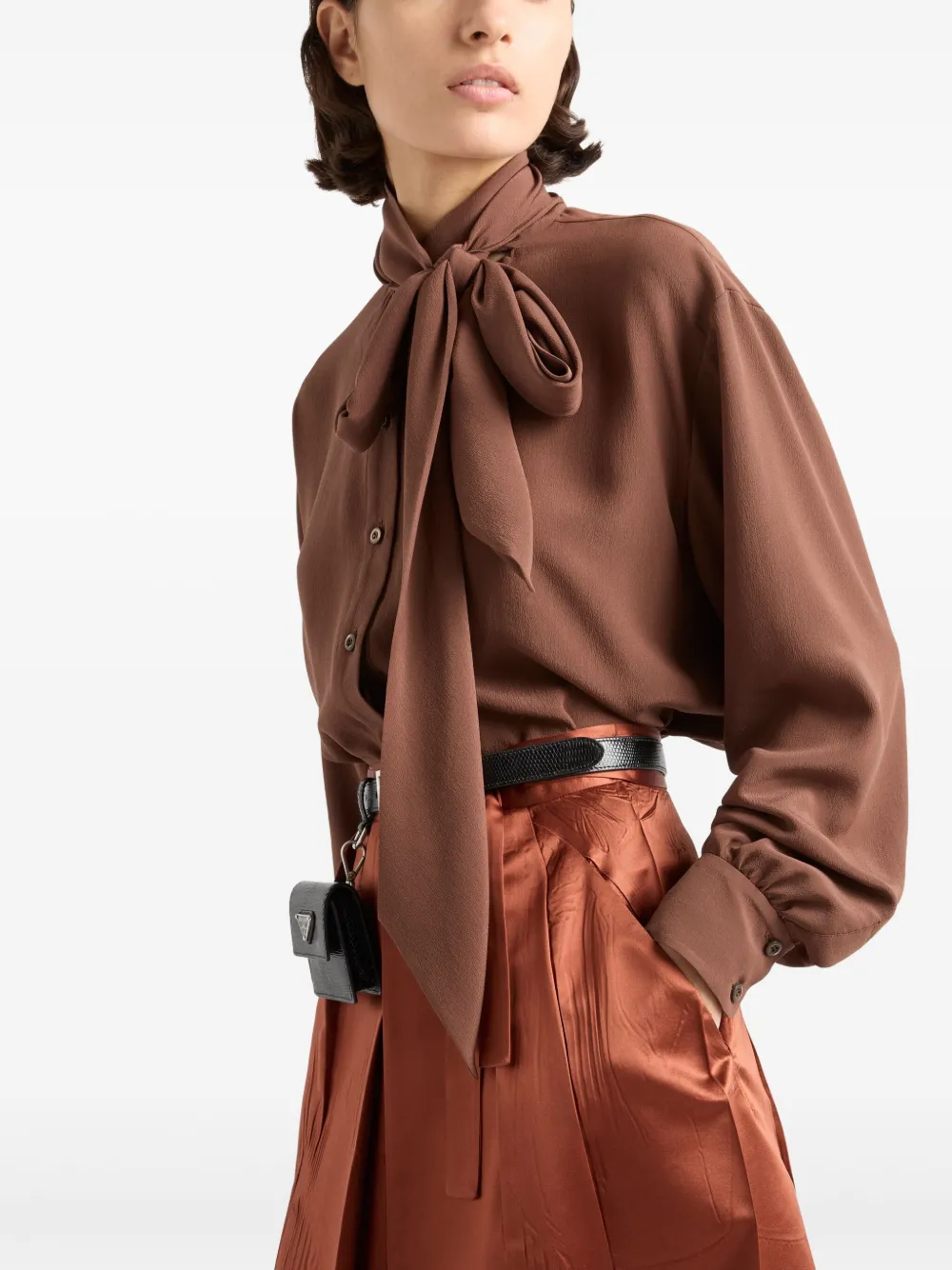 Prada Marocain blouse Bruin