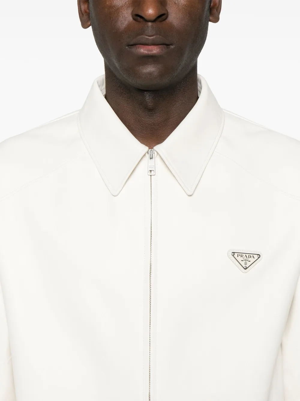 Prada Leren overhemd Wit