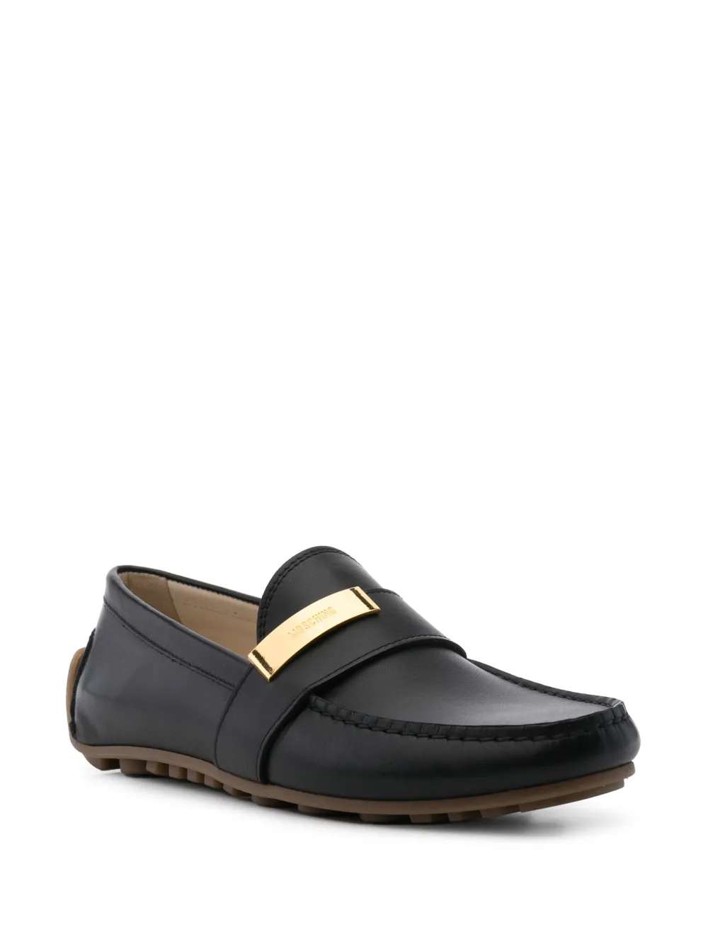 Moschino Loafers met logoplakkaat - Zwart