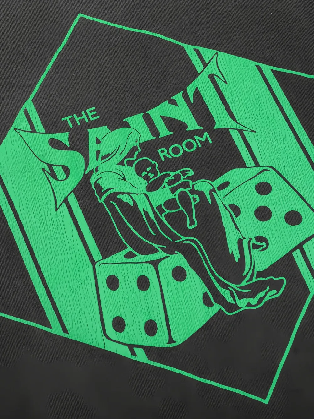SAINT MXXXXXX Gerafeld T-shirt met grafische print en lange mouwen Zwart