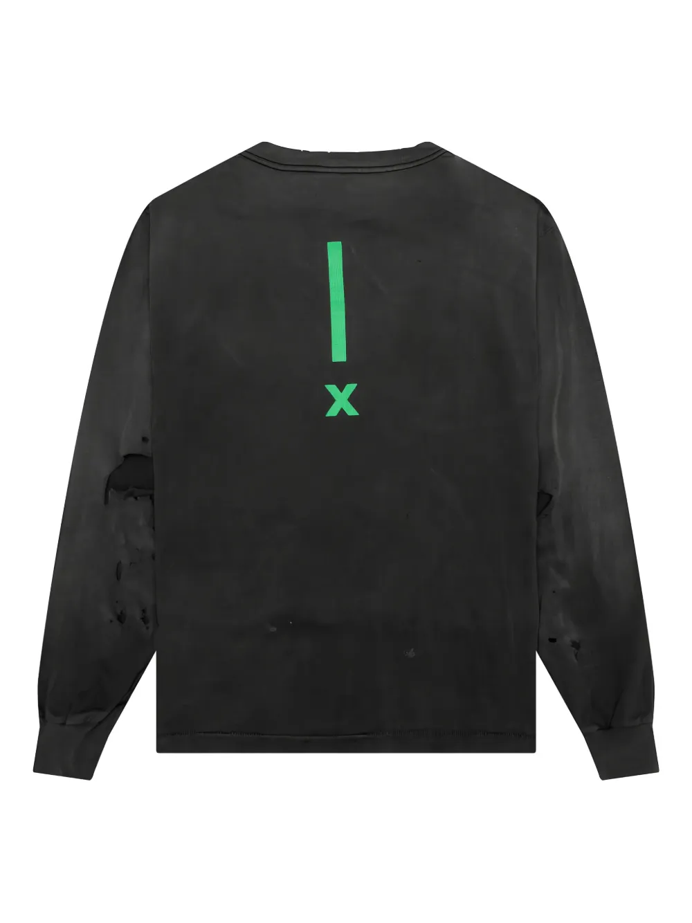 SAINT MXXXXXX Gerafeld T-shirt met grafische print en lange mouwen Zwart