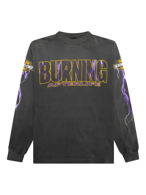 SAINT MXXXXXX lightning-bolt graphic long-sleeve T-shirt