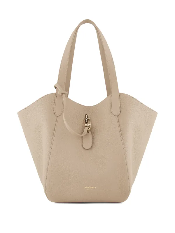 Giorgio Armani Leather Shoulder Bag | Neutrals | FARFETCH LB