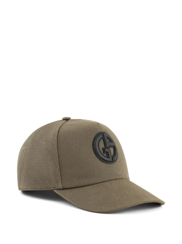 Giorgio Armani logo-appliqué Cotton Baseball Cap Green FARFETCH PH