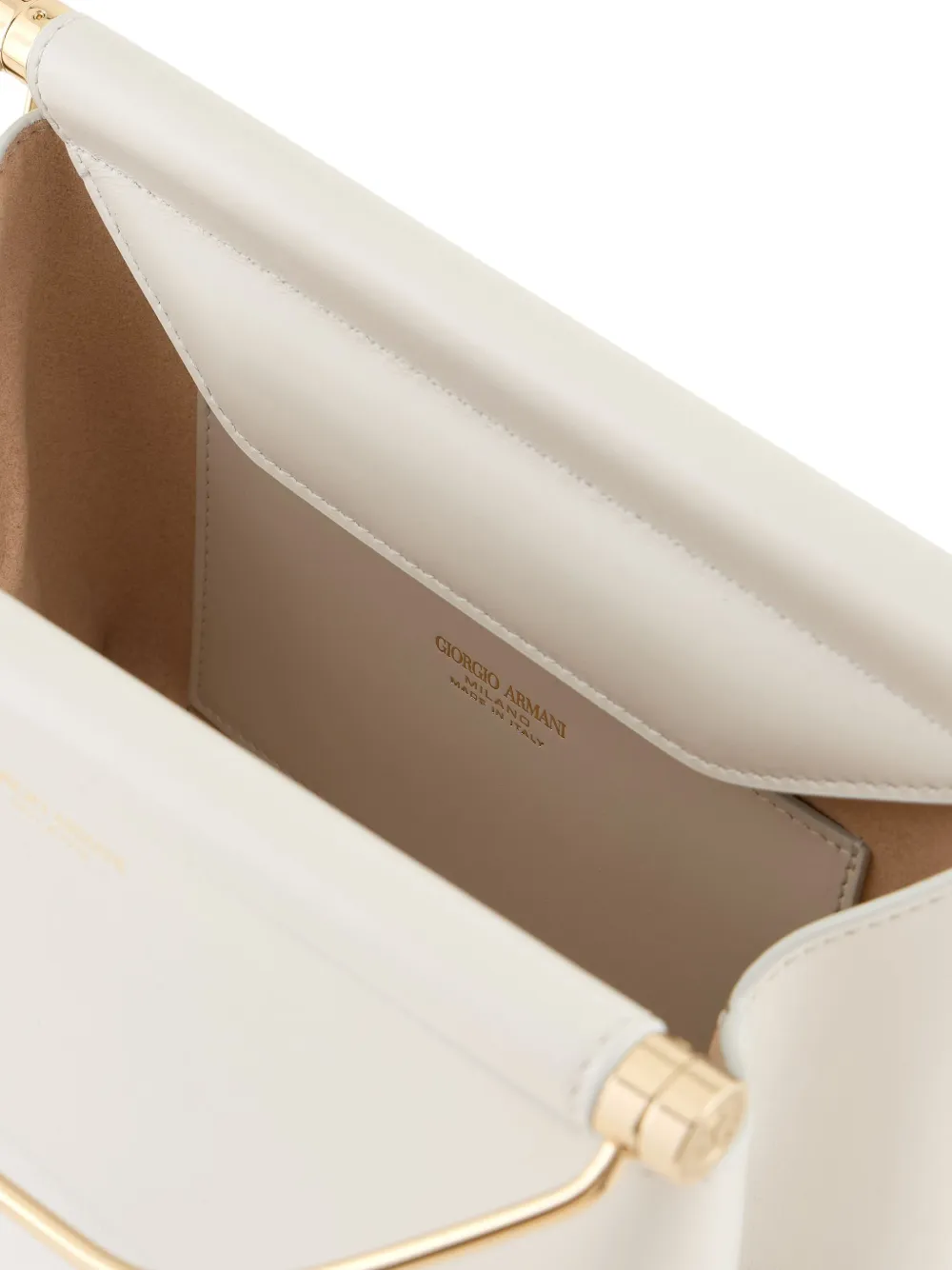 Giorgio Armani Leren shopper Wit