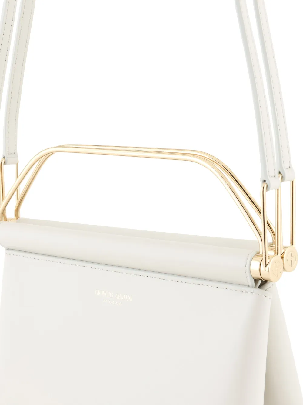 Giorgio Armani Leren shopper Wit