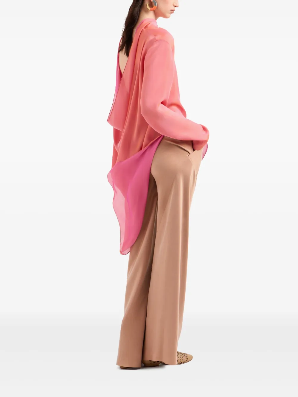 Giorgio Armani Blouse met gedrapeerd detail - Roze