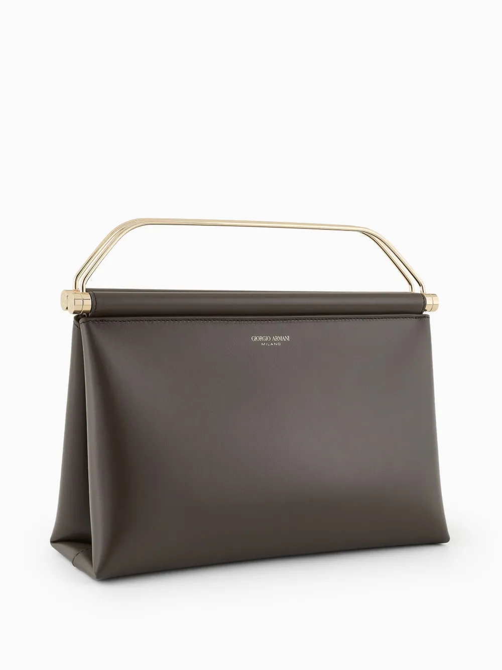 Giorgio Armani Leren shopper Bruin