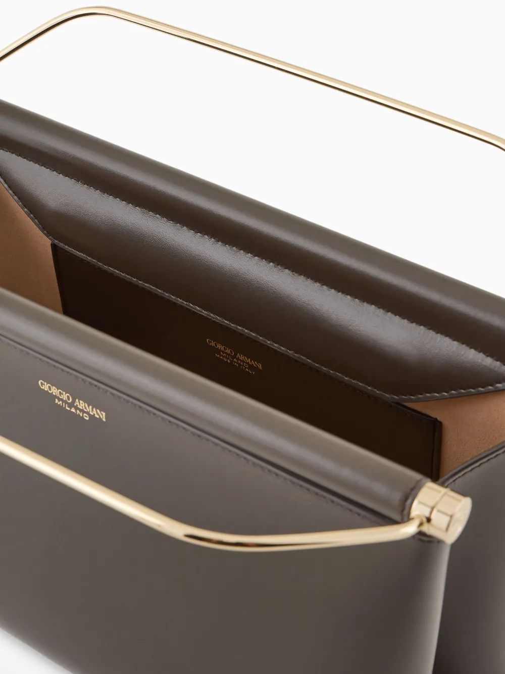 Giorgio Armani Leren shopper Bruin