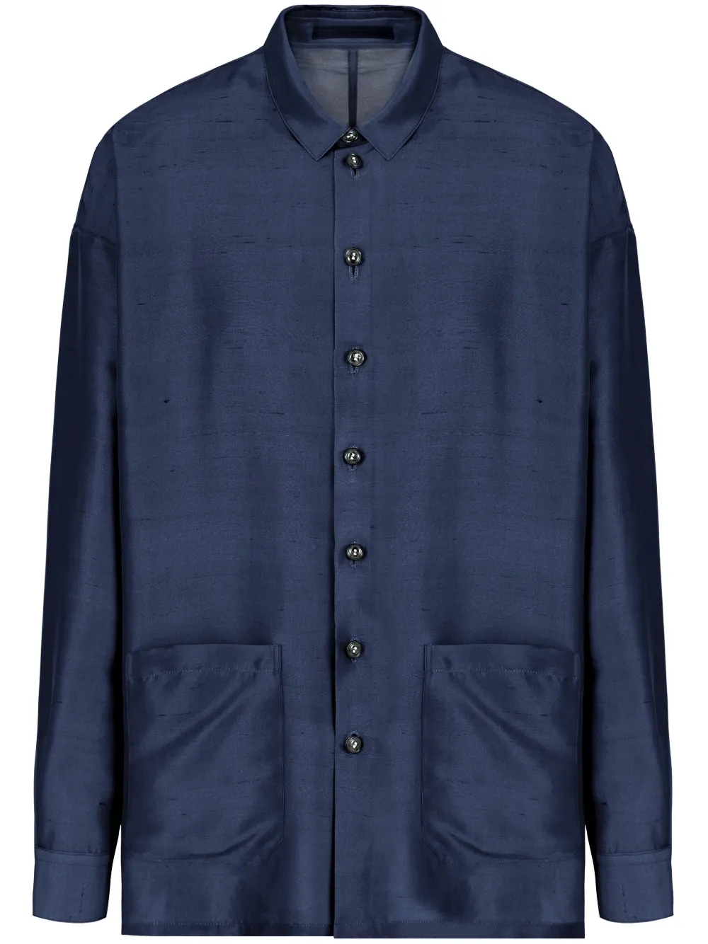 Giorgio Armani Zijden shirtjack Blauw