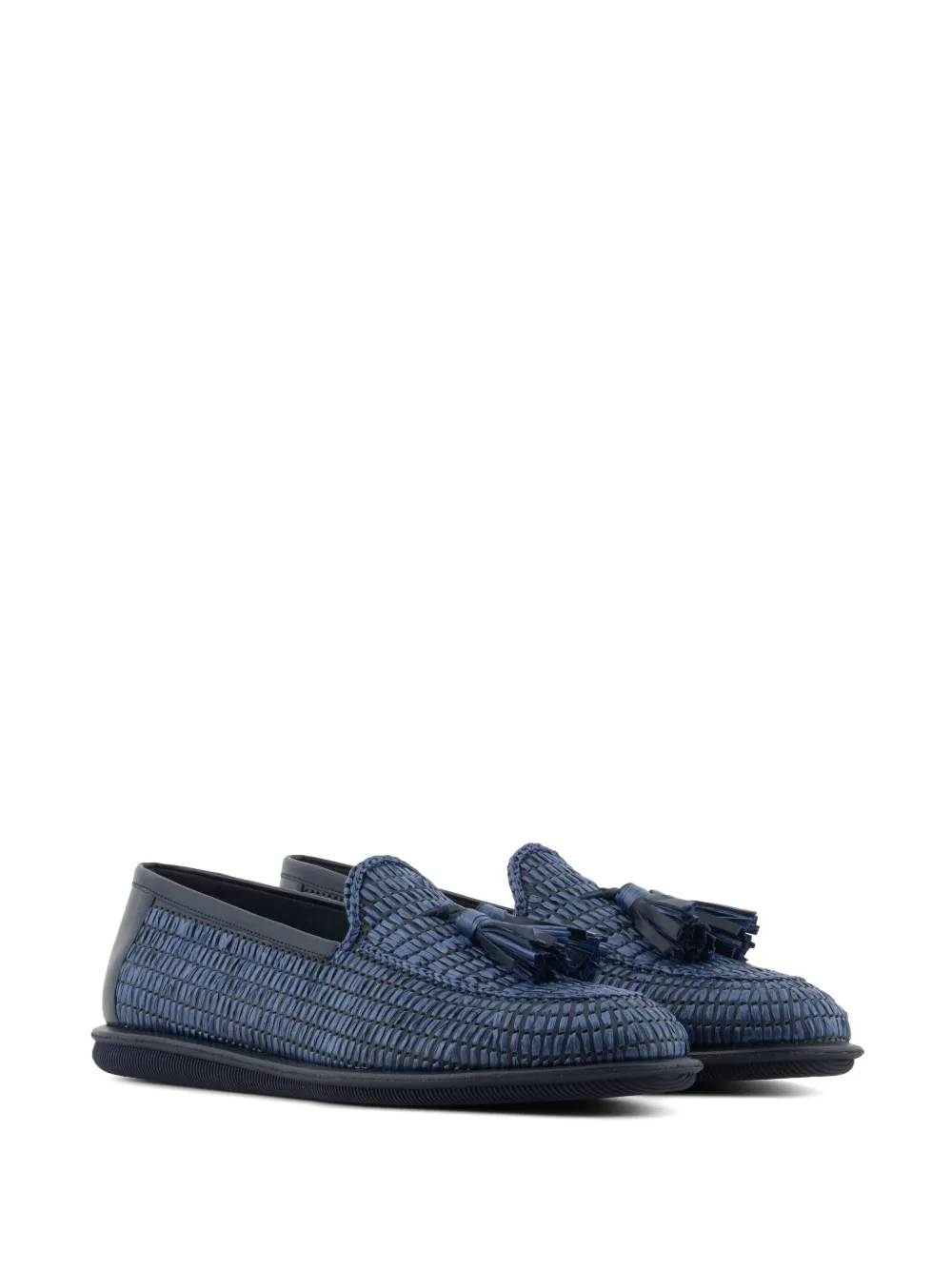 Giorgio Armani tassel-detail leather loafers Blue
