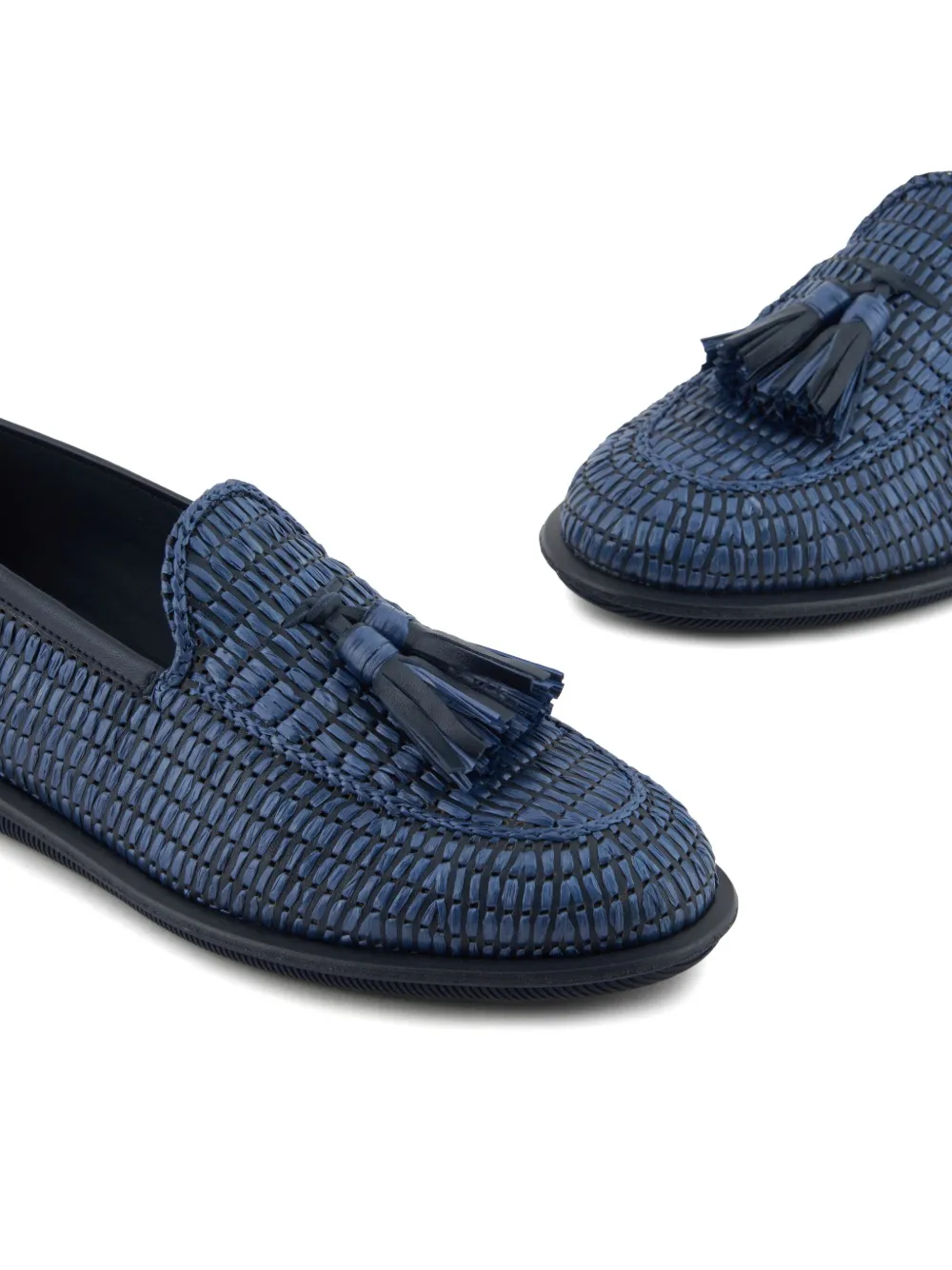 Giorgio Armani tassel-detail leather loafers Blue