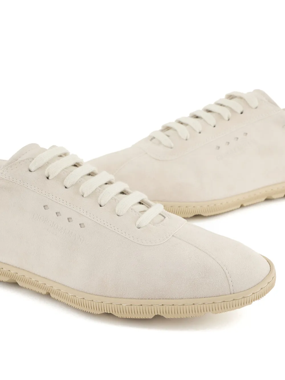 Giorgio Armani suede sneakers Neutrals