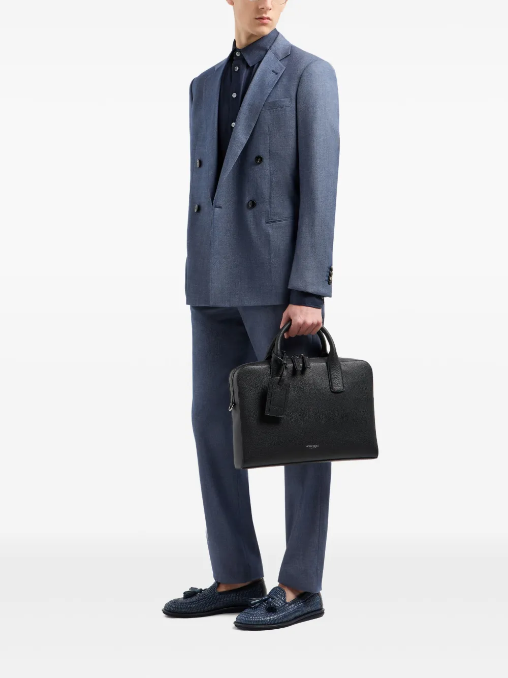 Giorgio Armani Katoenen overhemd Blauw