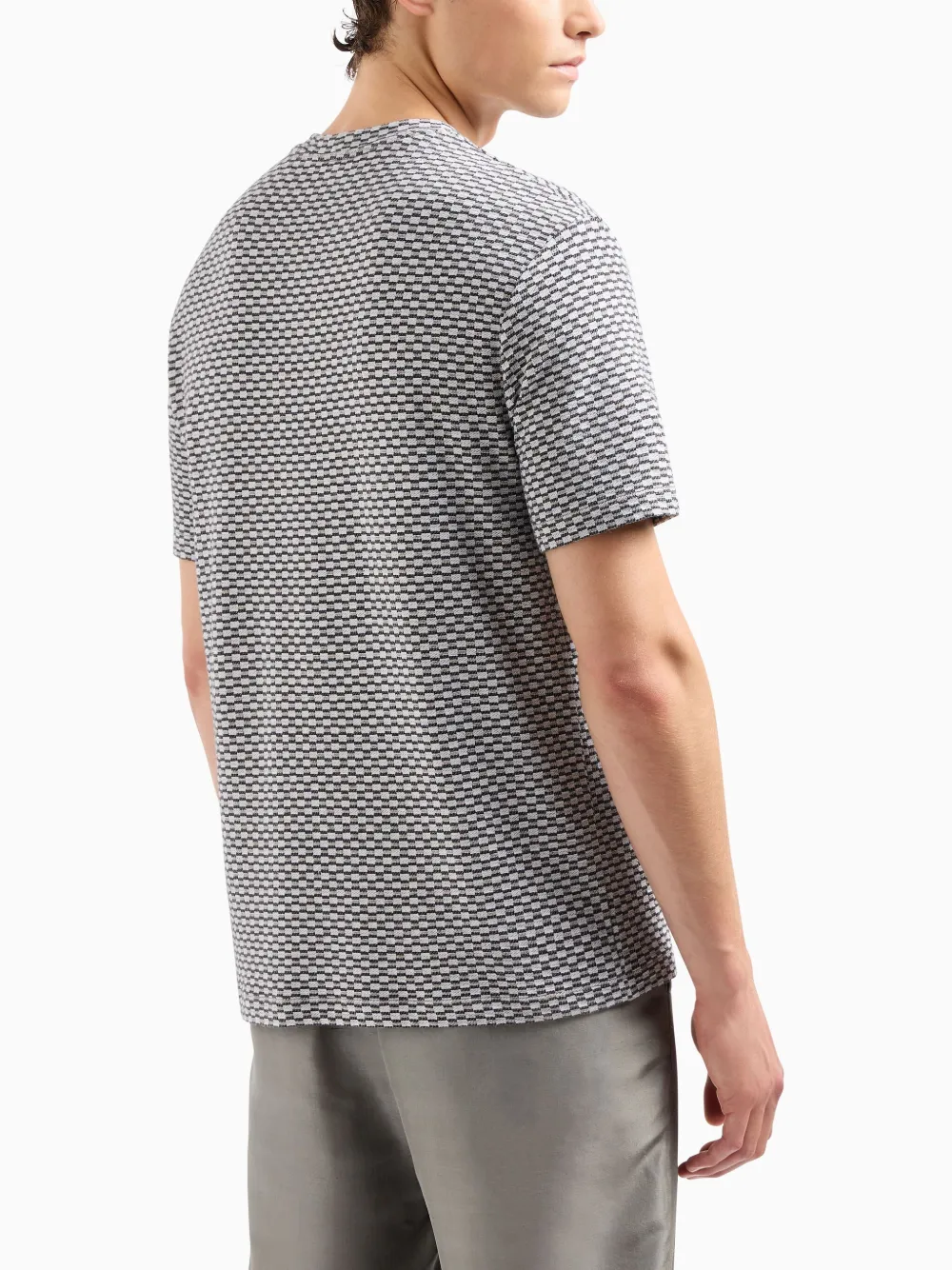 Giorgio Armani T-shirt met jacquard Blauw