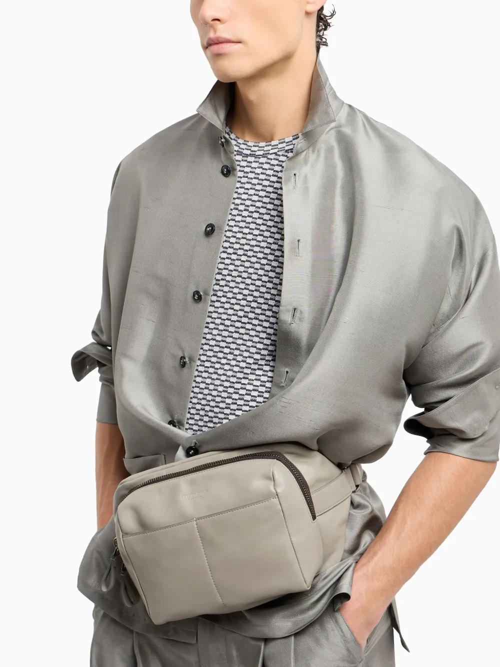 Giorgio Armani T-shirt met jacquard Blauw