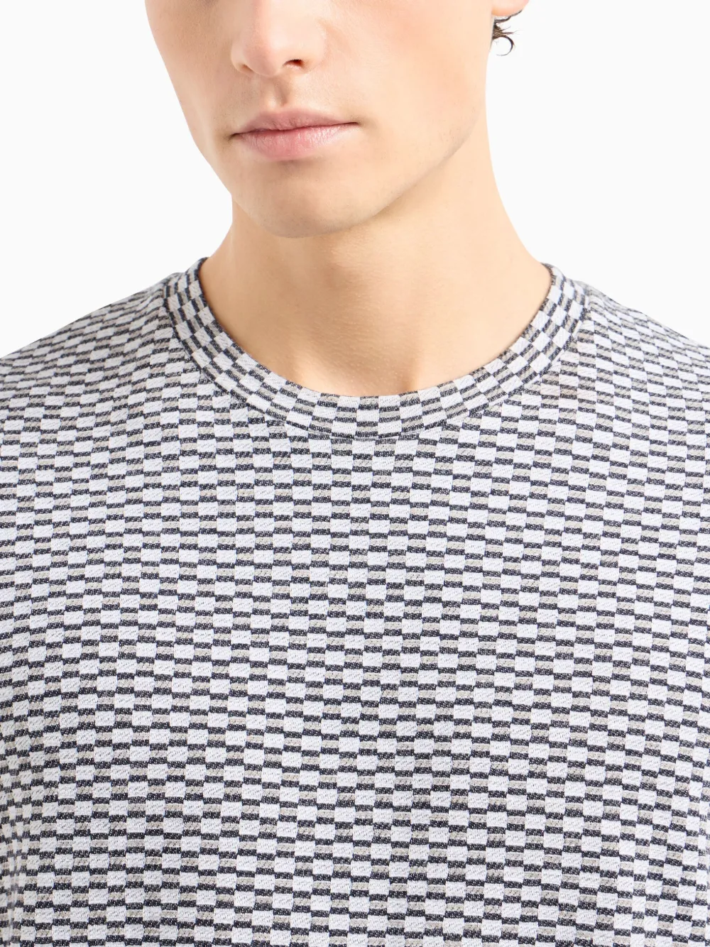 Giorgio Armani T-shirt met jacquard Blauw