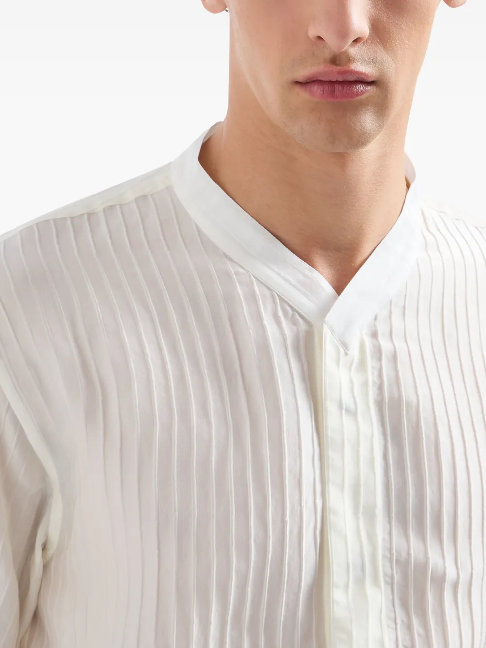 Giorgio Armani Geplooide Overhemd Wit