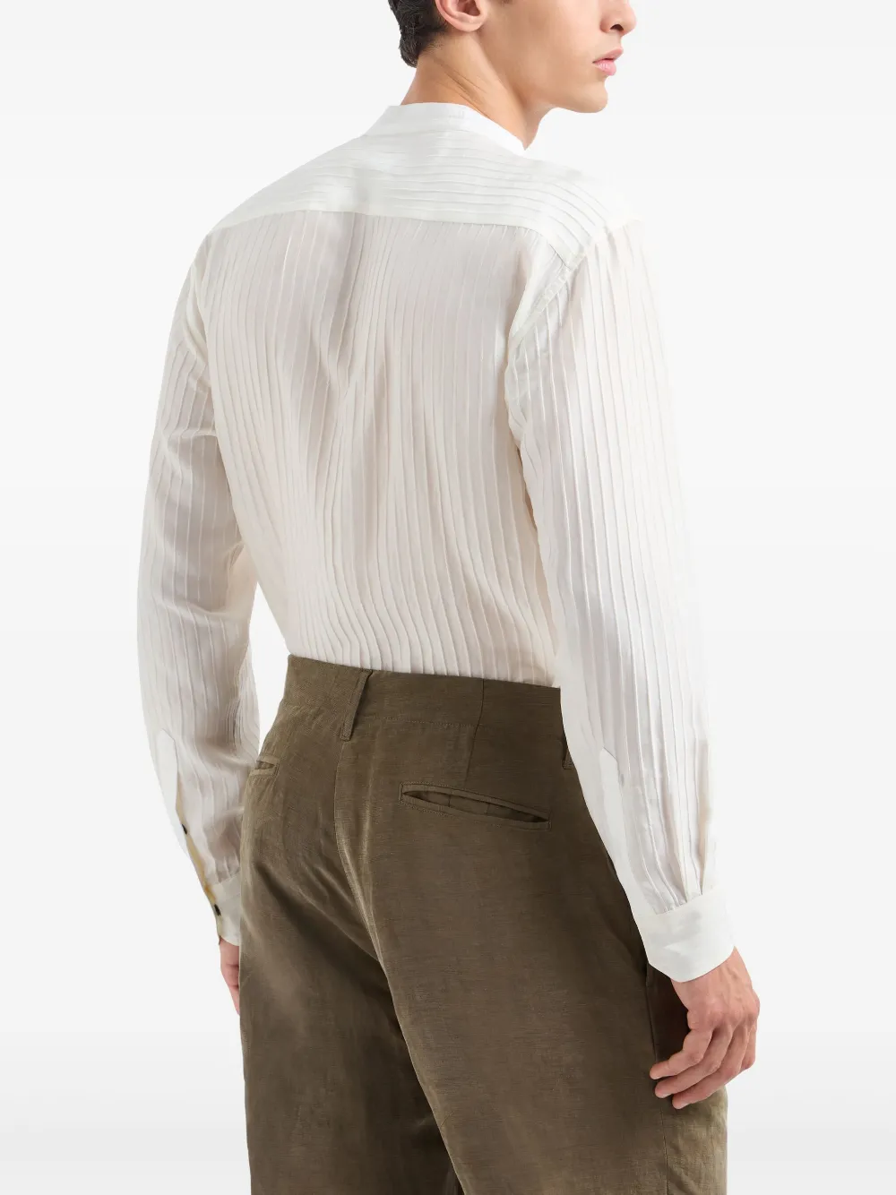 Giorgio Armani Geplooide Overhemd Wit