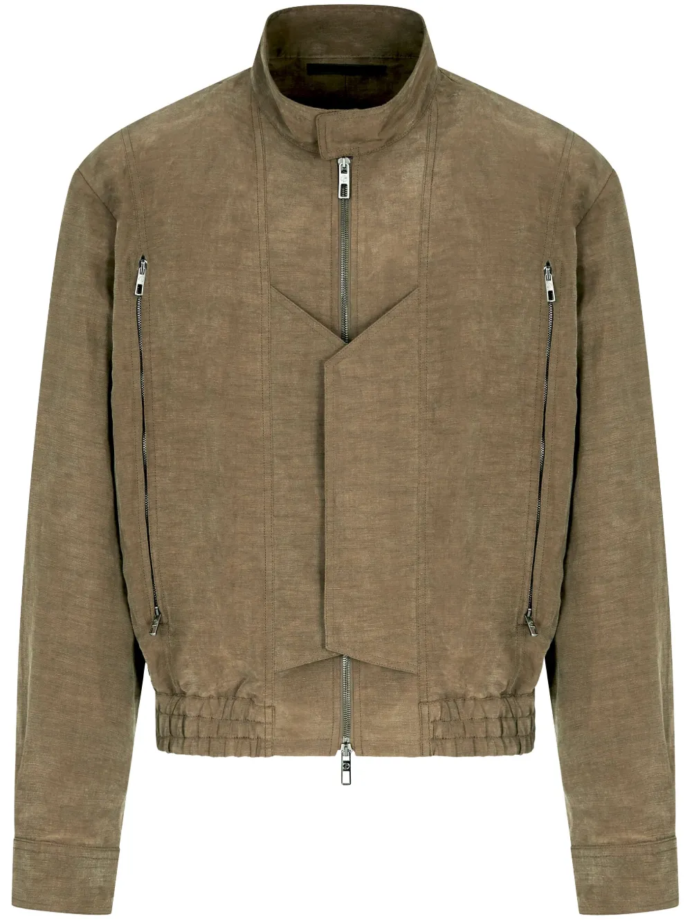 Giorgio Armani high neck coat | Brown | Image 1