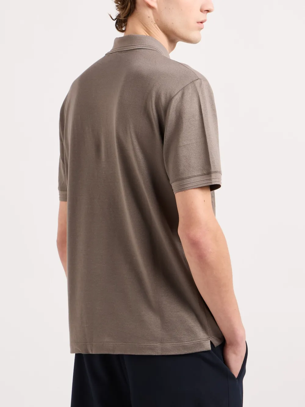 Giorgio Armani Poloshirt met geborduurd logo Beige