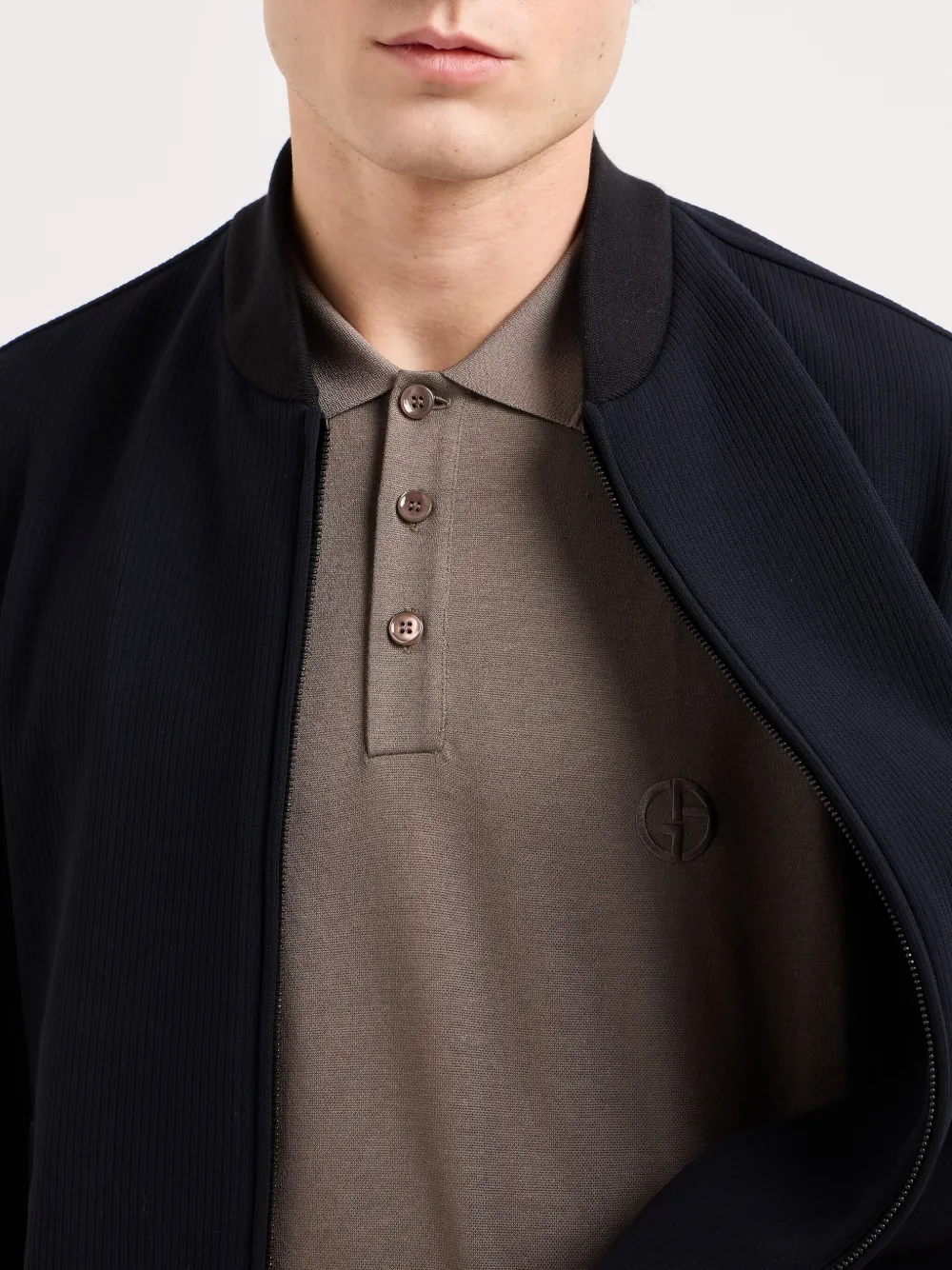 Giorgio Armani Poloshirt met geborduurd logo Beige