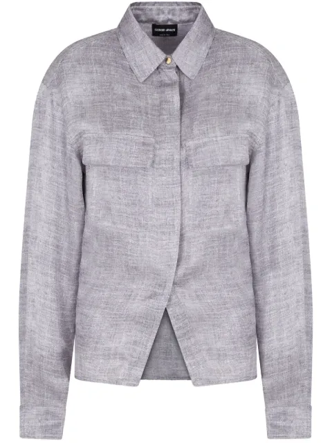 Giorgio Armani asymmetric button-placket shirt 