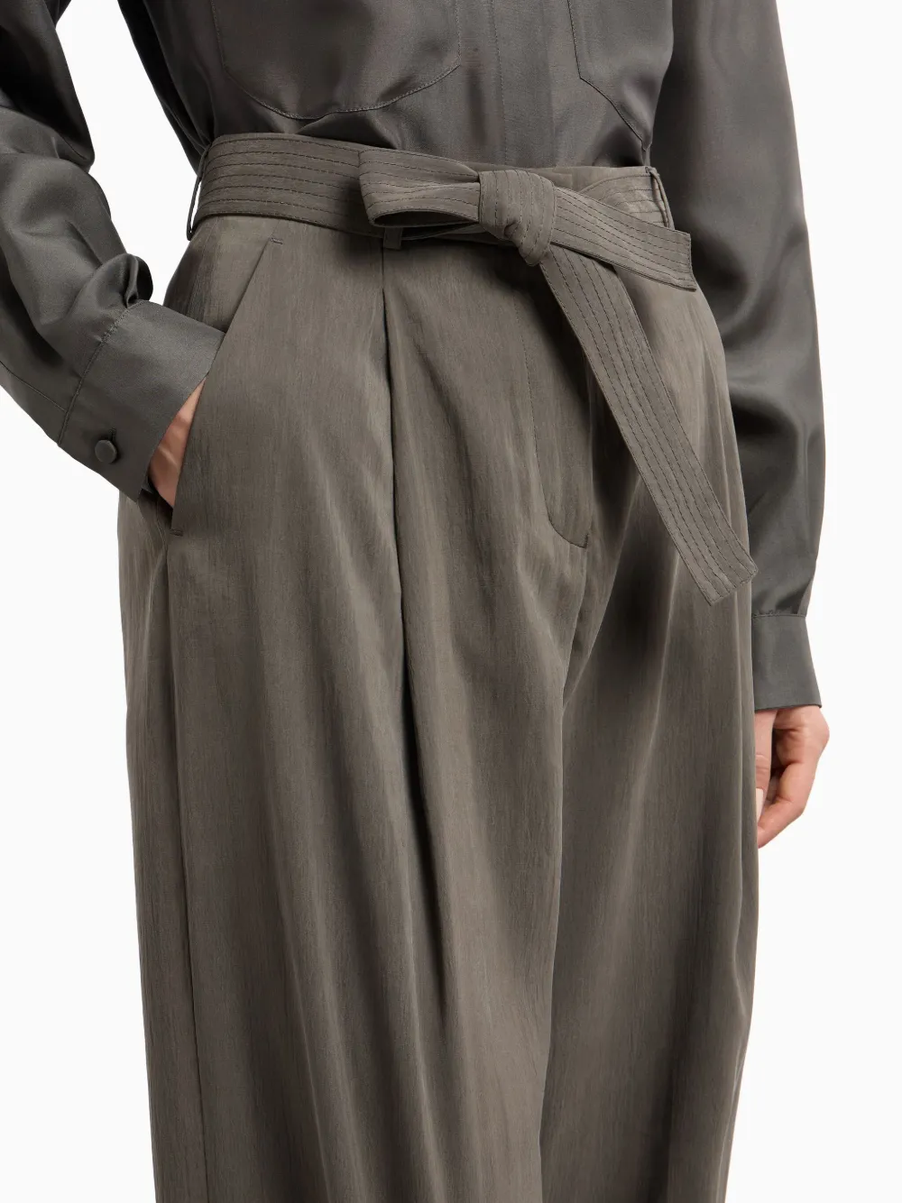 Giorgio Armani Pleat Detailing Trousers In Green