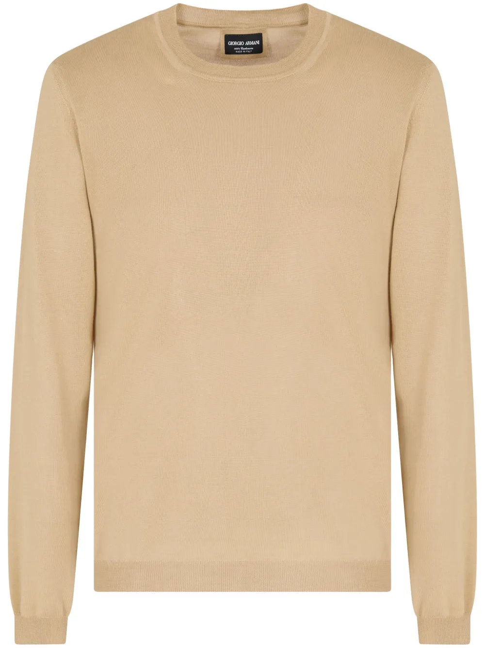 Giorgio Armani Crew-neck Long-sleeve Sweater In Neutral