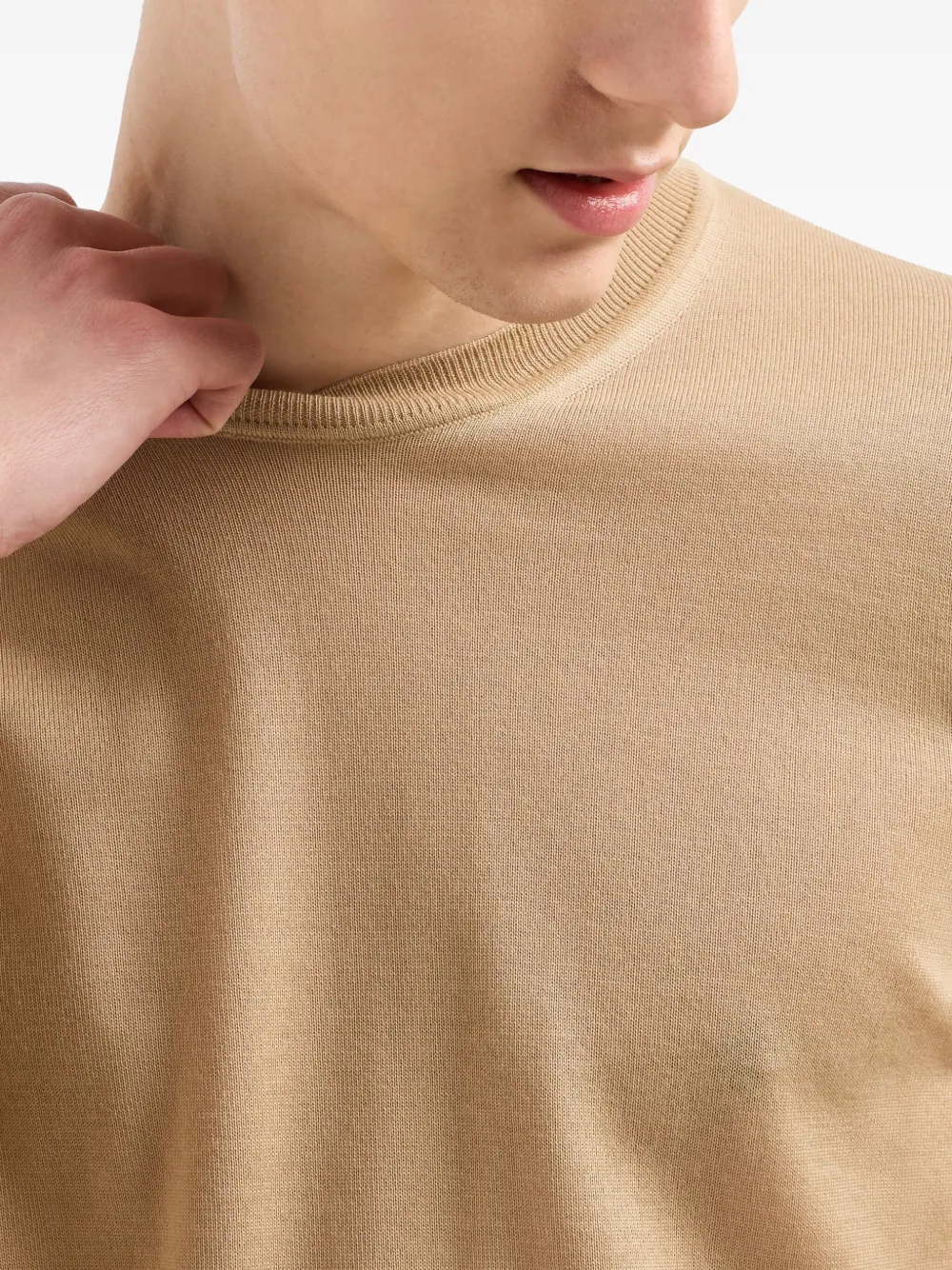 Giorgio Armani Crew-neck Long-sleeve Sweater In Neutral