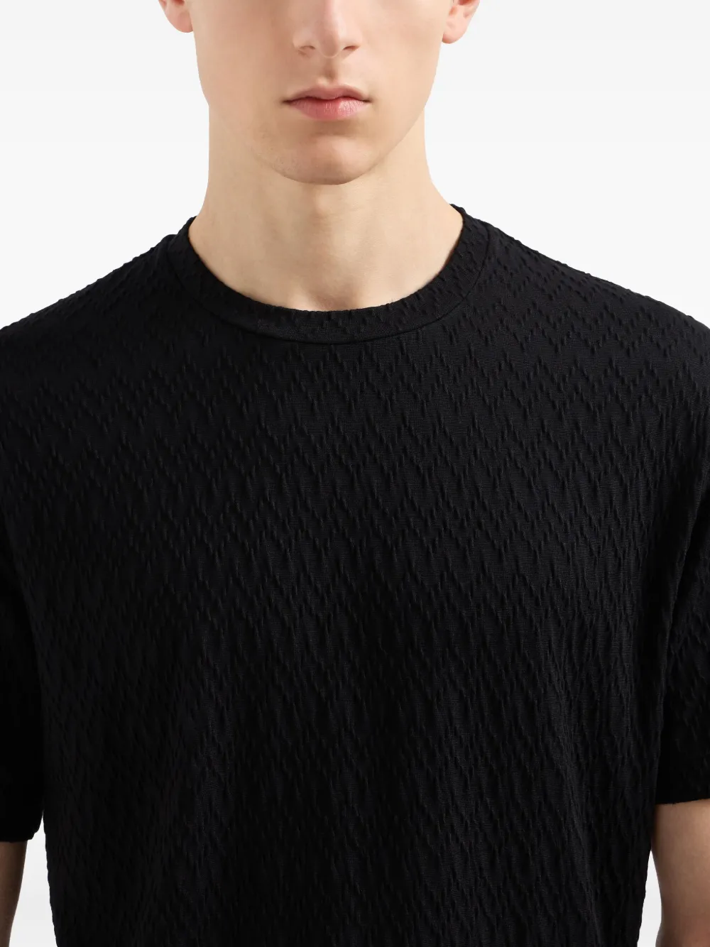 Giorgio Armani Getextureerd T-shirt Zwart